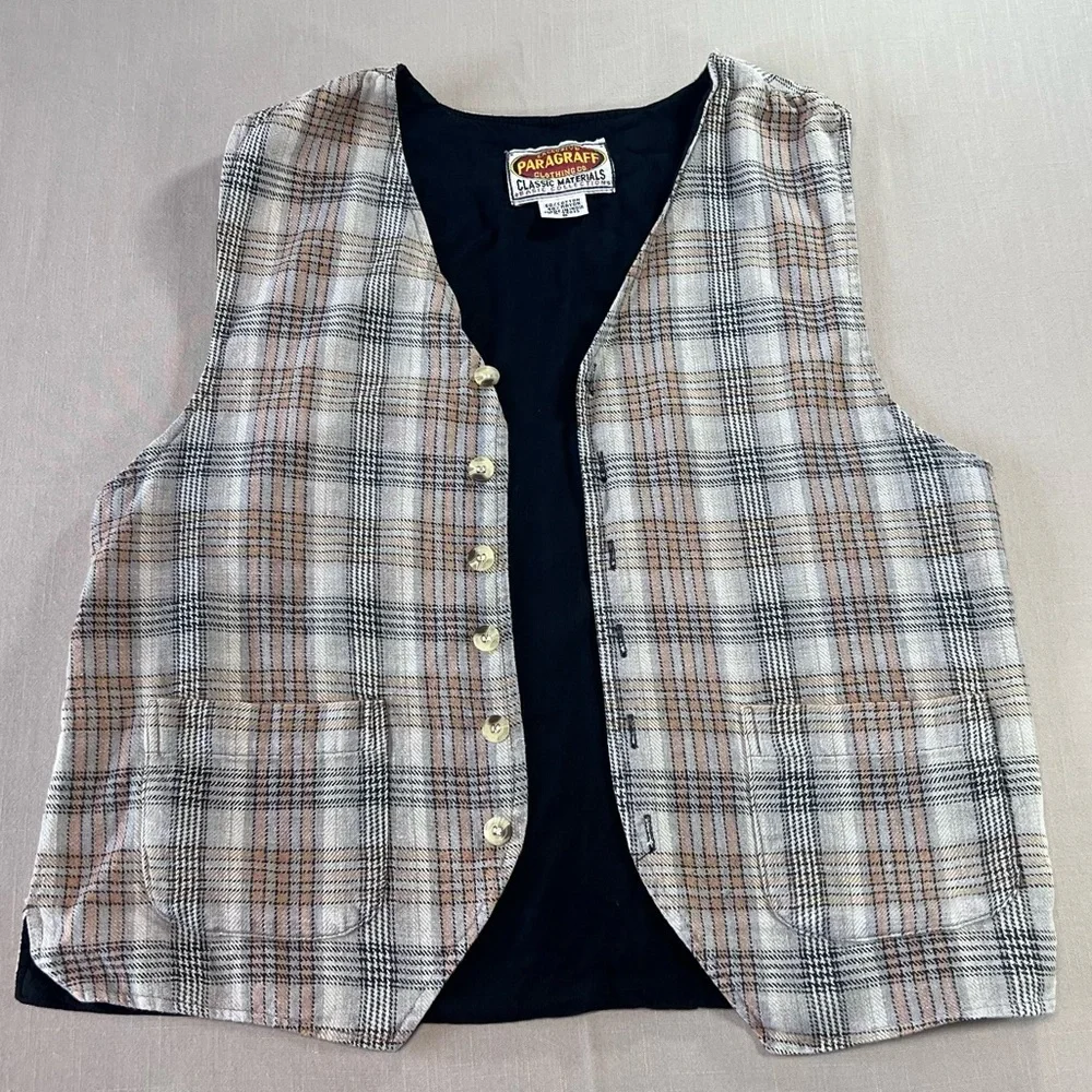 Paragraff Clothing Co Men’s Plaid Button Vest Size Small Vintage Heritage